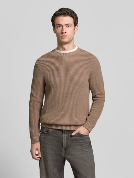s.Oliver RED LABEL regular fit trui van puur katoen Middenbruin - 4