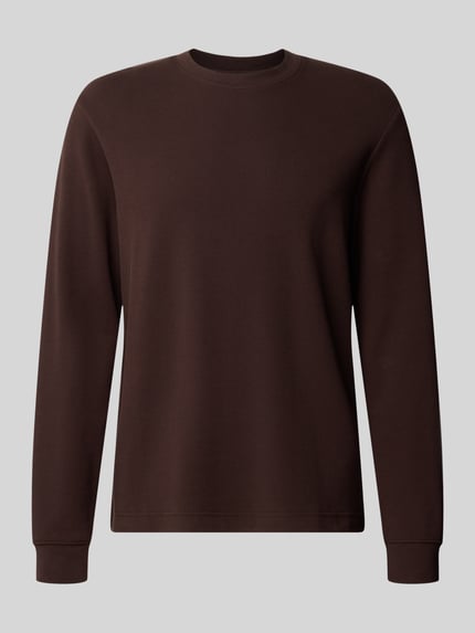 BOSS Orange Langarmshirt mit Rippstruktur Modell 'We_Tempest' Schoko 1