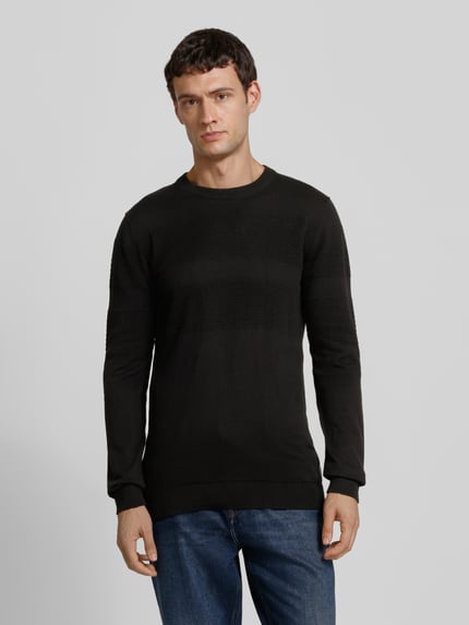 Lindbergh Strickpullover mit gerippten Abschlüssen Black 4
