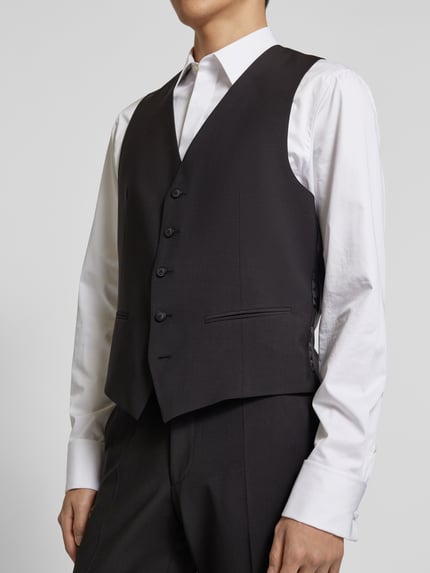 Pierre Cardin Kamizelka o kroju regular fit z mieszanki żywej wełny model ‘HUGO’ Czarny 3