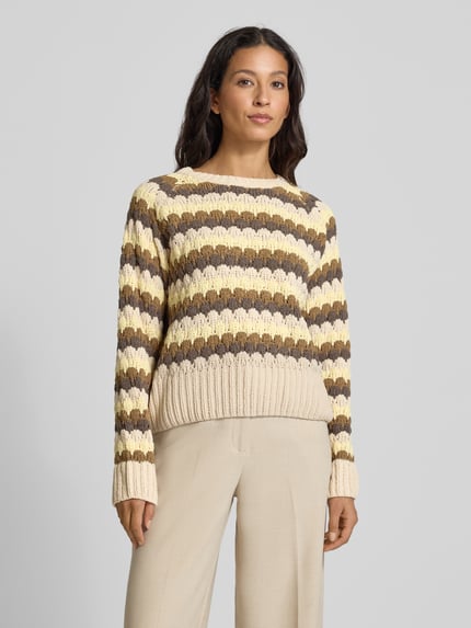 FREE/QUENT Gebreide pullover met ronde hals, model 'NEZZY' Groen - 4