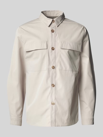 Colours & Sons Regular fit overhemdjack met paspelzakken op de borst Offwhite - 2
