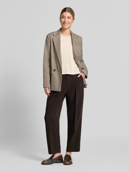 CAMBIO Cropped Barrel Leg Hose mit Bundfalten Modell 'Ortensia' Dunkelbraun 1