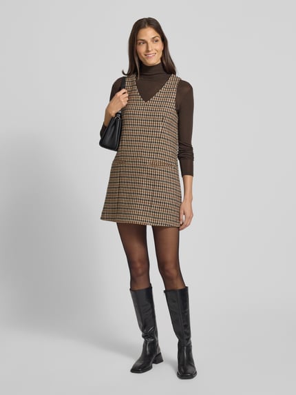 Tommy Hilfiger Sukienka casualowa o dopasowanym kroju z czystej wełny Camel 1