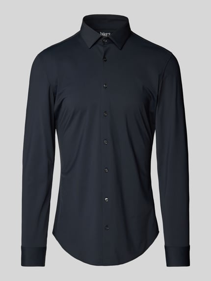 Jake*s Super Slim Fit Business-Hemd mit Kentkragen Black 2