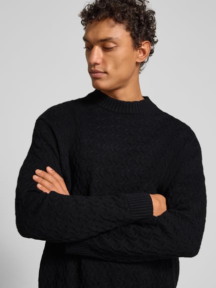 Selected Relaxed fit pullover van puur katoen, model 'PHILIP' Zwart - 3