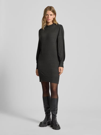 ONLY Figurumspielendes Strickkleid aus Viskose-Mix Modell 'LABELLE' Anthrazit Melange 1