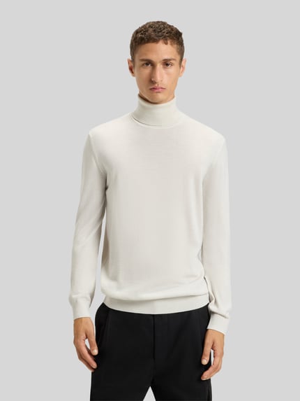 HUGO Regular Fit Rollkragenpullover aus Schurwolle Modell 'SAN THOMAS' Offwhite 4