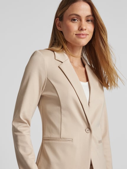 ICHI Slim fit blazer met paspelzakken, model 'KATE' Beige - 3