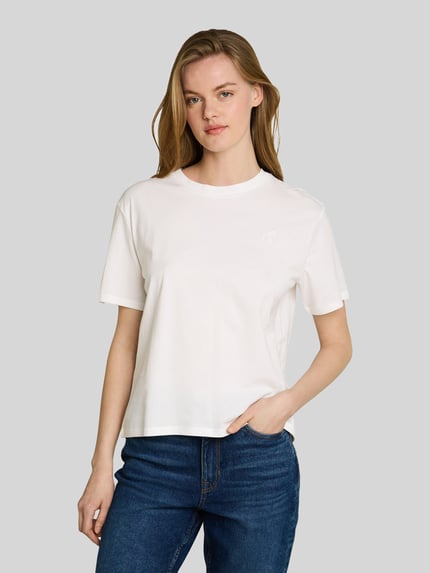 Tom Tailor Denim relaxed fit T-shirt van puur katoen Offwhite - 4