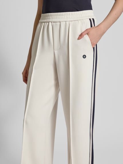 Oui Straight Leg Stoffhose mit fixierten Bügelfalten Offwhite 3