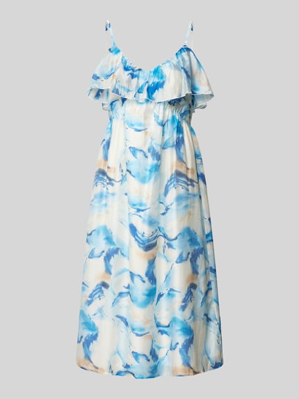 VERO MODA Midi Freizeitkleid mit Spaghettiträgern 'OSANA' Blau 2