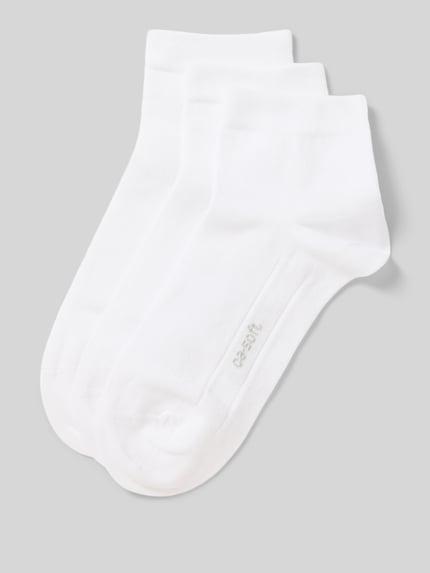 Produktfoto, Socken met stretch-aandeel in 3-pack van camano, effen wit, katoen-elastaanmix, elastische ribboord, unidesign.
