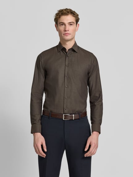 OLYMP Level 5 Slim Fit Businesshemd mit Kentkragen Dunkelbraun 4