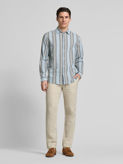 Scotch & Soda Regular Fit Freizeithemd in Crinkle-Optik Hellblau 1