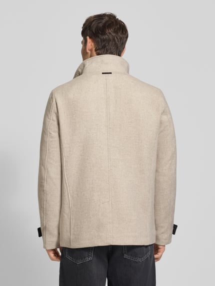 Christian Berg Men Regular fit jack met wol Beige gemêleerd - 5