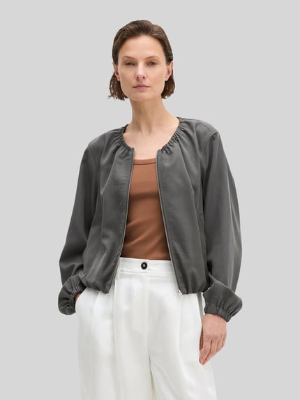 Marc O'Polo Loose Fit Jacke aus Lyocell-Leinen-Mix Dunkelgrau 4