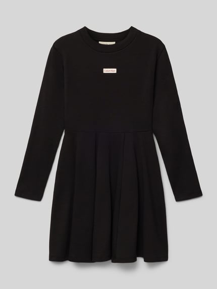 Calvin Klein Jeans Knielanges Kleid mit Label-Detail Black 1