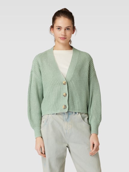 ONLY Cropped Cardigan mit Knopfleiste Modell 'CAROL' Mint 4