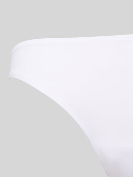 Productfoto, Slip met labeldetail van Marie Jo, wit, materiaalmix met stretch, nauwsluitend model, dames slip