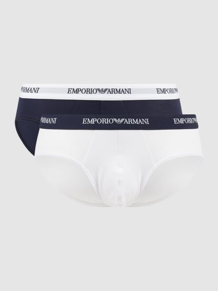 Emporio Armani Slip mit Stretch-Anteil im 2er-Pack Weiss 1