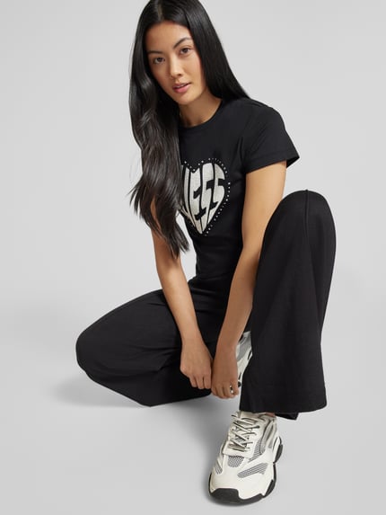 GUESS Activewear T-Shirt mit Label-Detail Modell 'JULIA' Black 3