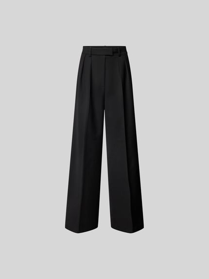 Spodnie materiałowe o kroju straight fit z zakładkami w pasie Shop The Look MANNEQUINE