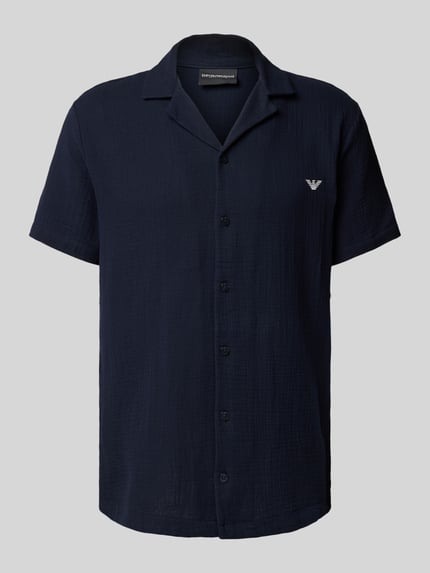Emporio Armani Pyjama-Oberteil mit Resortkragen Marine 1