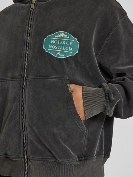 Don´t Waste Culture Sweatjacke mit Motiv-Print Modell 'Ulric' Anthrazit 3