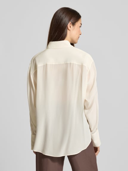 BOSS Relaxed fit blouse van pure zijde, model 'BINALIA' Offwhite - 5