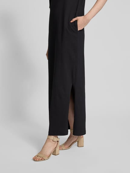 Selected Maxi-jurk met steekzakken en loopsplit Zwart - 3