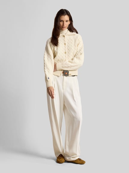 Polo Ralph Lauren Regular Fit Strickjacke aus Woll-Kaschmir-Mix Offwhite 1
