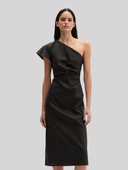 Marc O'Polo Figurumspielendes Freizeitkleid aus Leinen-Mix Black 4
