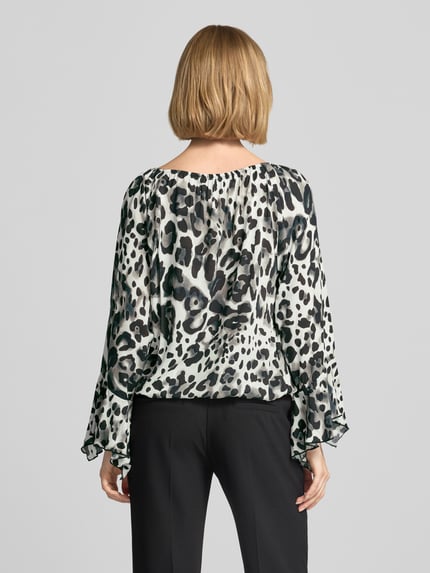 monari Bluzka koszulowa z wiskozy z wzorem na całej powierzchni Ciemnobrązowy 5