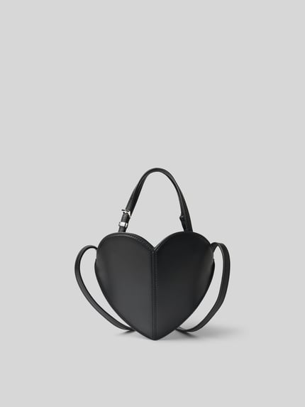 Produktfoto, Crossbody Bag aus echtem Leder von ROTATE, czarna skóra owcza, ozdobny szew, smukły pasek na ramię, wykończenia:, Główna przegroda z zamkiem błyskawicznym, Szerokość w rozmiarze 1: 23 cm, Długość w rozmiarze 1: 19 cm, Głębokość w rozmiarze 1: 4 cm