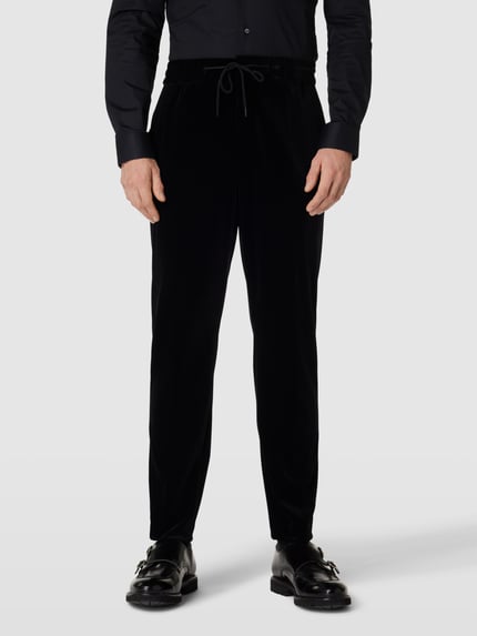 HUGO Stoffhose aus Samt Modell 'Howard' Black 4