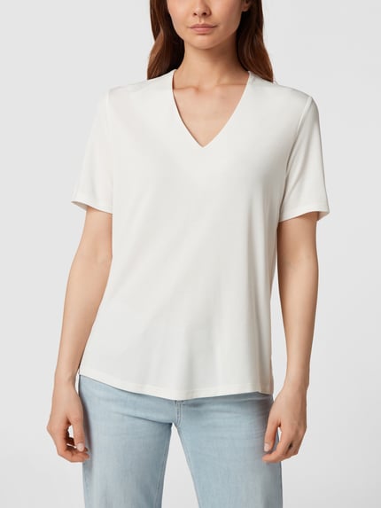 FREE/QUENT T-Shirt mit V-Ausschnitt Offwhite 4