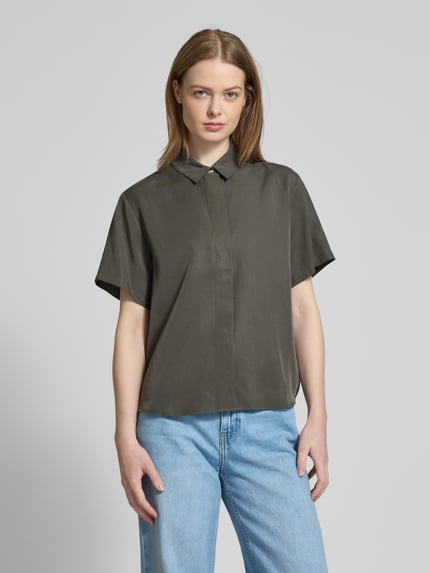 Samsøe Samsøe Regular fit overhemdblouse met 1/2-mouwen, model 'MINA' Leem - 4