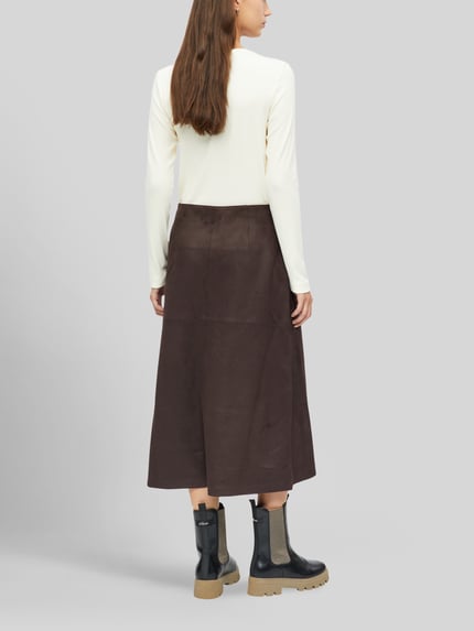 s.Oliver RED LABEL Midi-Rock mit Teilungsnähten Dunkelbraun 4