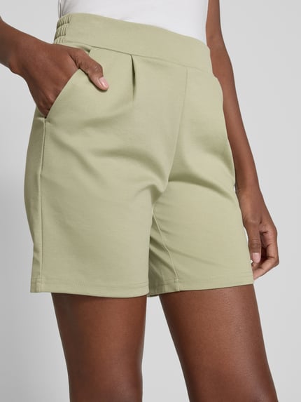 ICHI Regular Fit Shorts mit Bundfalten Modell 'Kate' Schilf 3