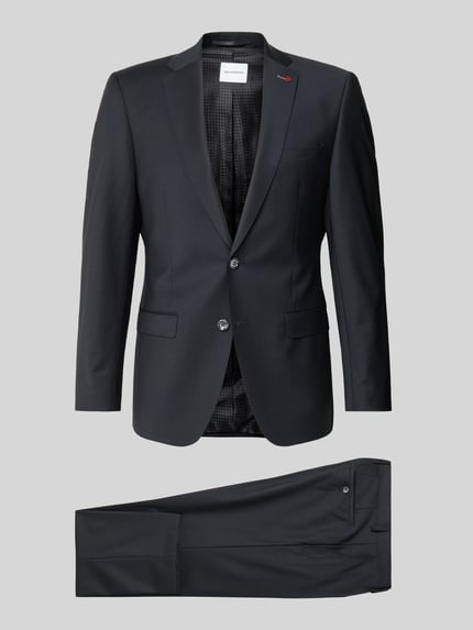 Slim Fit Anzug aus Woll-Mix in unifarbenem Design Shop The Look MANNEQUINE