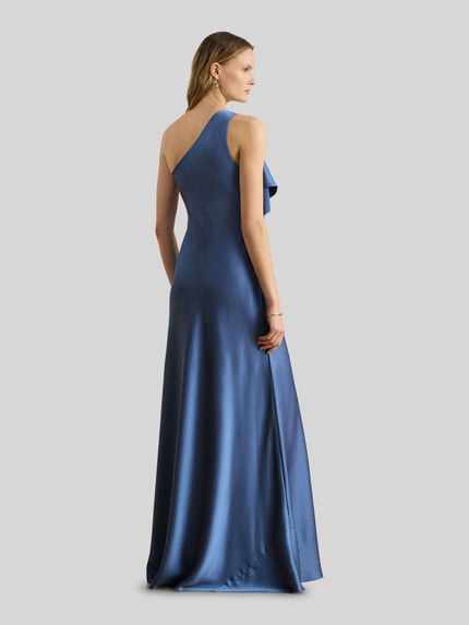 Lauren Ralph Lauren Sukienka wieczorowa w linii A z falbankami Niebieski 5