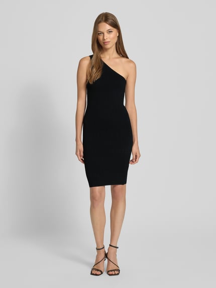 GUESS Knielanges Kleid mit One-Shoulder-Träger Modell 'HELENA' Black 1