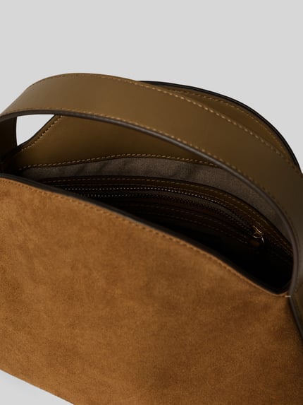 BOSS Henkeltasche aus Kalbvelours mit Crossbody-Riemen Camel 4