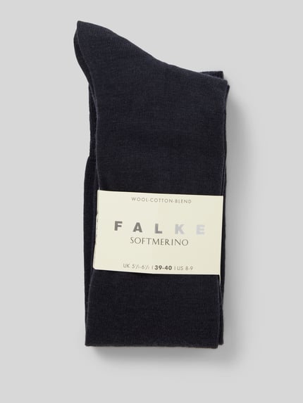 FALKE Sokken met labelstitching Marineblauw - 3