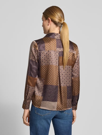 Luisa Cerano Regular fit blouse van zijde in allover-look Violet - 5