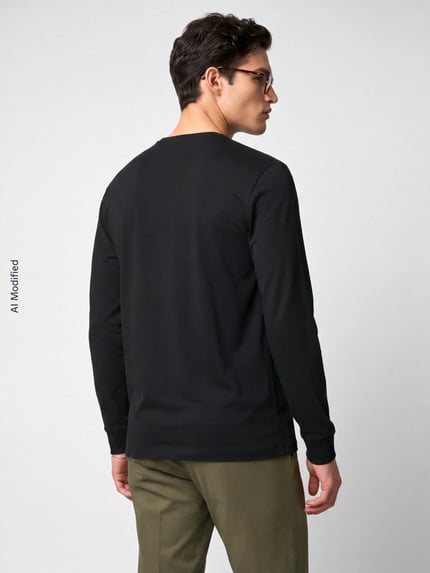 Polo Ralph Lauren Regular Fit Langarmshirt aus reiner Baumwolle Black 5