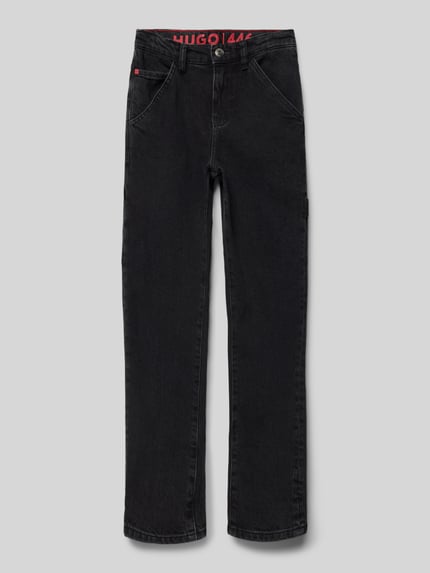 HUGO Tapered Fit Jeans im 5-Pocket-Design Black 1