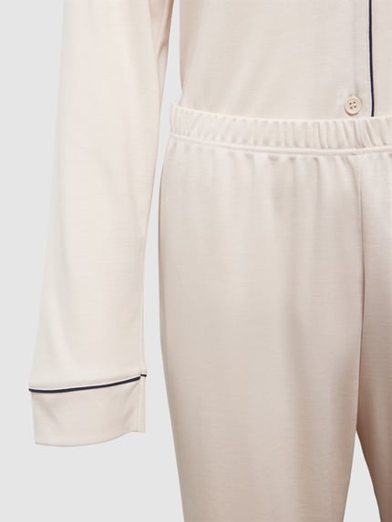 HANRO Regular fit pyjama van puur katoen Offwhite - 2