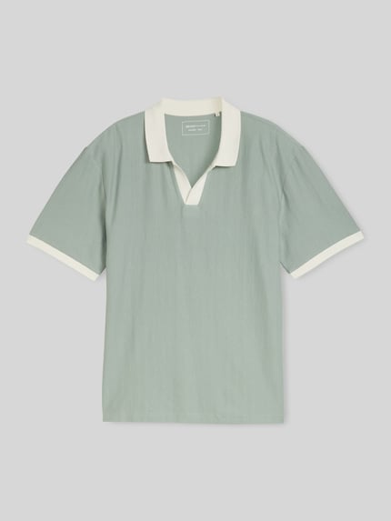 Tom Tailor Denim Regular Fit Poloshirt aus reiner Baumwolle Hellgruen 2